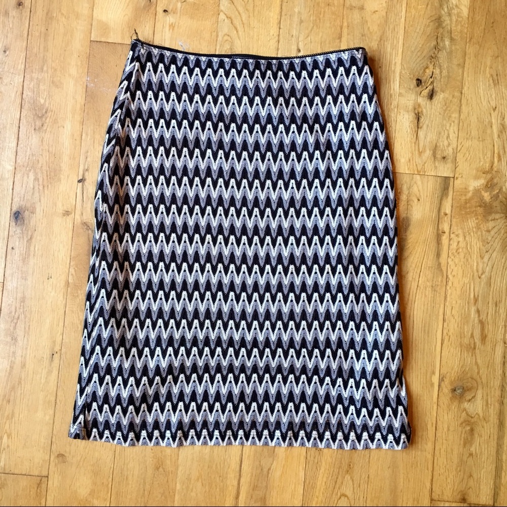 Black White Grey Chevron Skirt